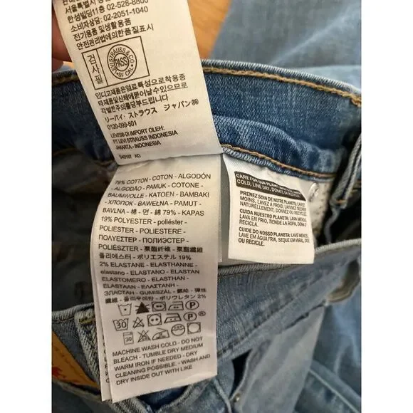 Levi's 312 Shaping Slim light wash juniors mid rise skinny jeans size 25 - Picture 6 of 9